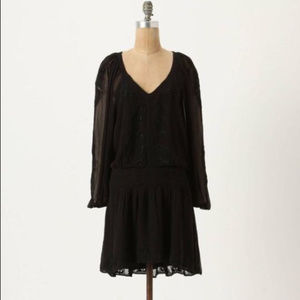 Anthropologie leifsdottir embroidered silk sheer